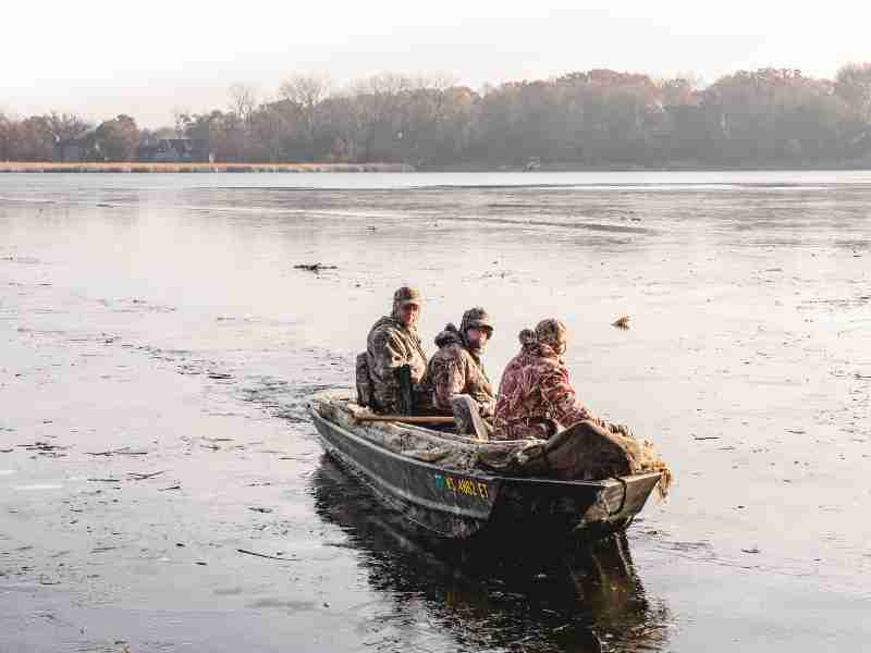 wo Hunters Are Duck Hunting In A Boat